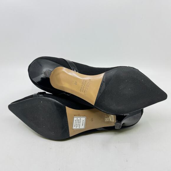 MARINA RINALDI Ribbed Black Sock Ankle Boot Kitten Heels - Picture 6 of 8